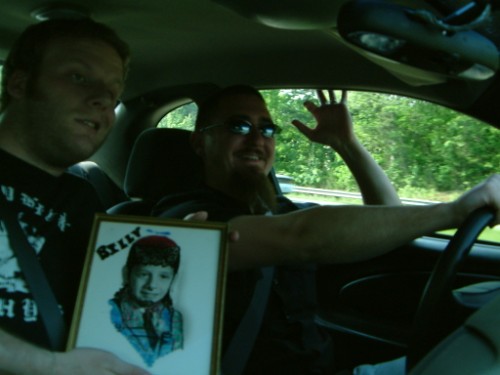 this here's a picture of all of us in the car