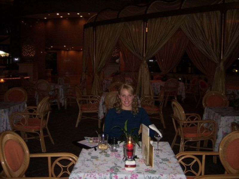megan at the hotel buffet
