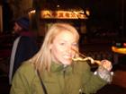 megan at wangfujing snack street in beijing
