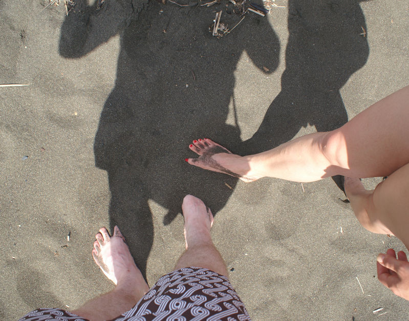 black sand beach
